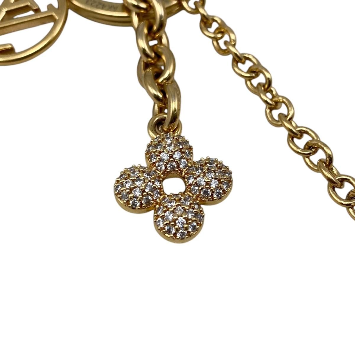 Louis Vuitton Bag Charm Blue Ming Garden Monogram Flower LV Circle Gold — view 4