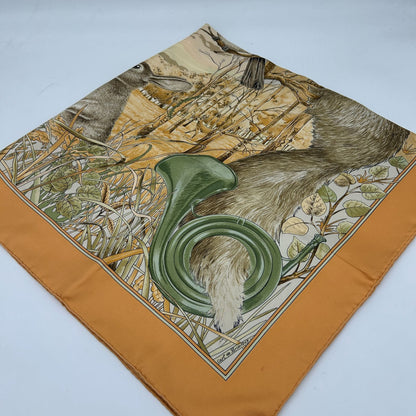Hermes Carre 90 Yellow Forest Hunting Scarf — view 6