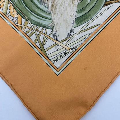 Hermes Carre 90 Yellow Forest Hunting Scarf — view 7