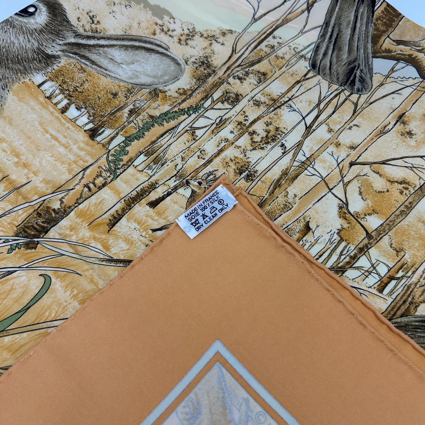 Hermes Carre 90 Yellow Forest Hunting Scarf — view 8