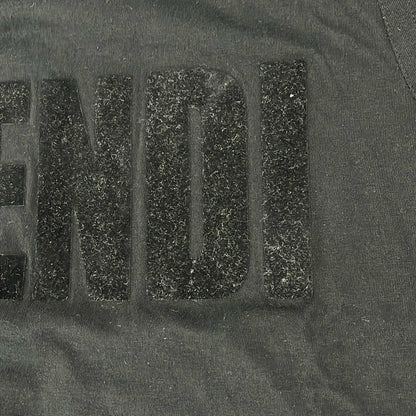 Fendi Short Sleeve Top XS Black Brown Dark Zucca Pattern — view 6