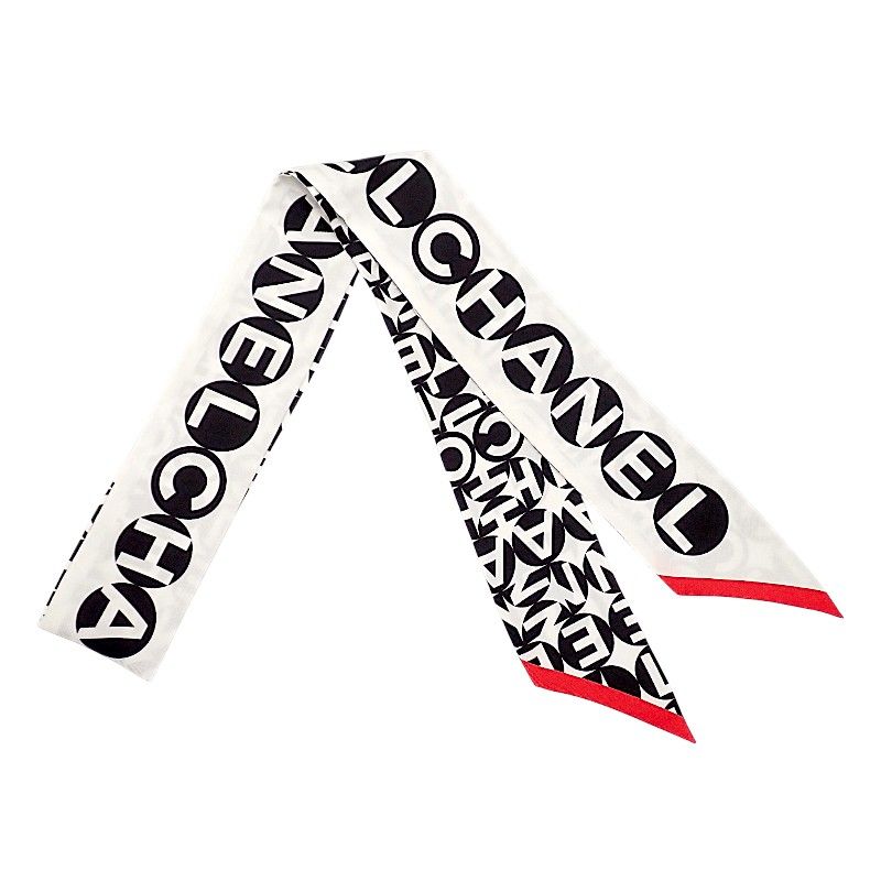 Chanel Slim Bandeau Scarf Silk White SA — view 2