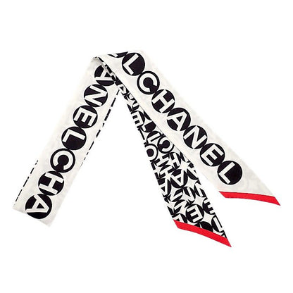 Chanel Slim Bandeau Scarf Silk White SA — view 2