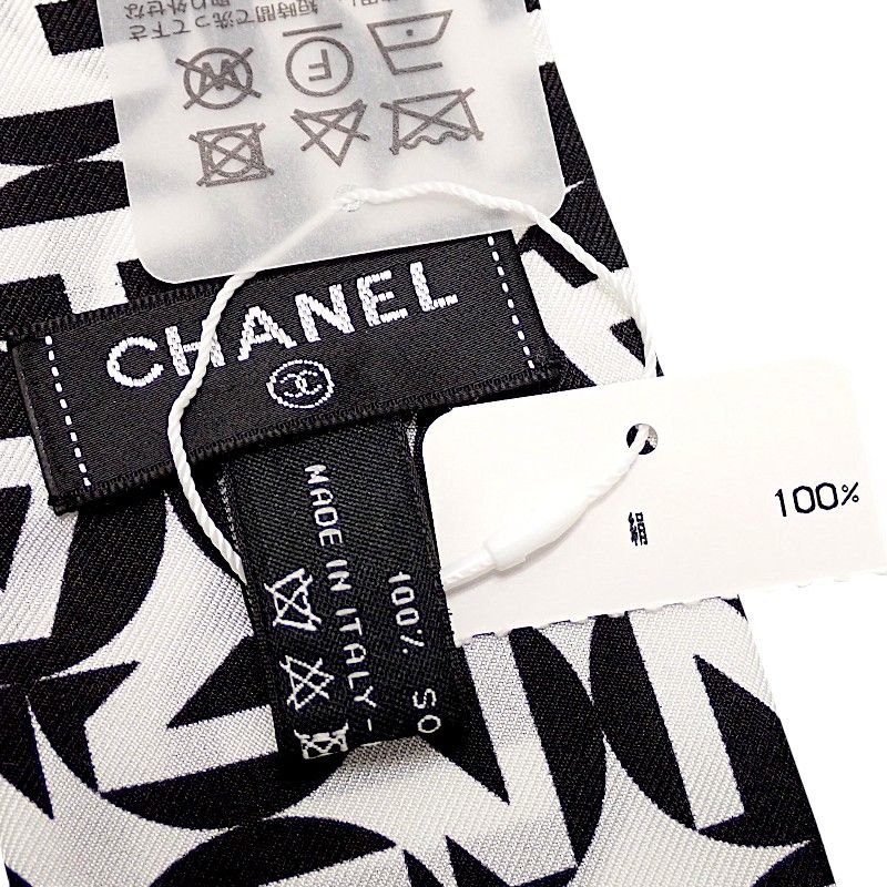 Chanel Slim Bandeau Scarf Silk White SA — view 7