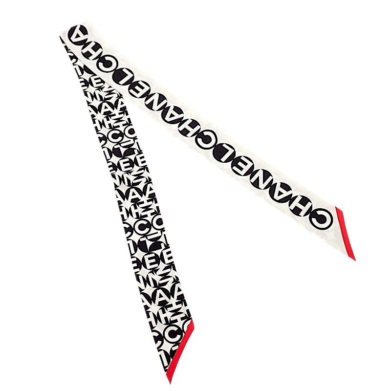 Chanel Slim Bandeau Scarf Silk White SA — view 3