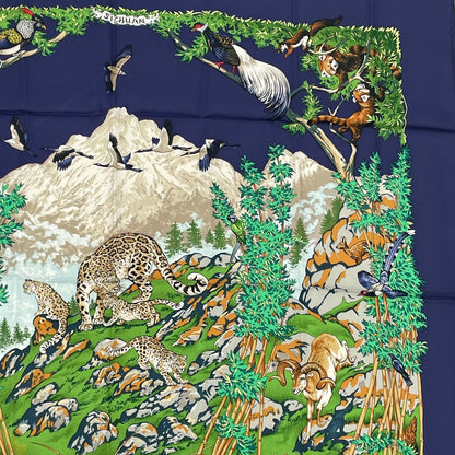Hermes Carre 90 Scarf Sichuan Navy — view 4