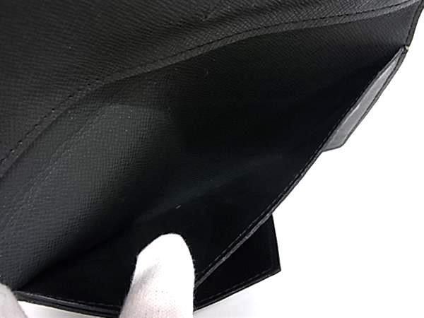 Louis Vuitton Wallet Taiga Portefeuille Long Black Leather Bifold Billfold — view 4