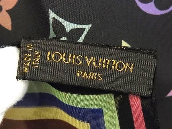 Louis Vuitton Handkerchief Monogram Black Multicolor Silk 100% Mini — view 5