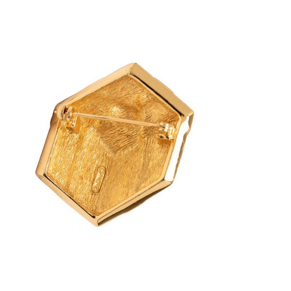 Dior Gift Box Motif Brooch Gold Plated Rhinestone — view 3
