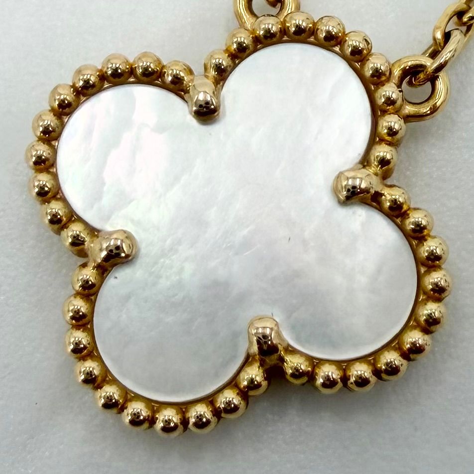 Van Cleef & Arpels Necklace Vintage Alhambra Star Gold Mother of Pearl White — view 5