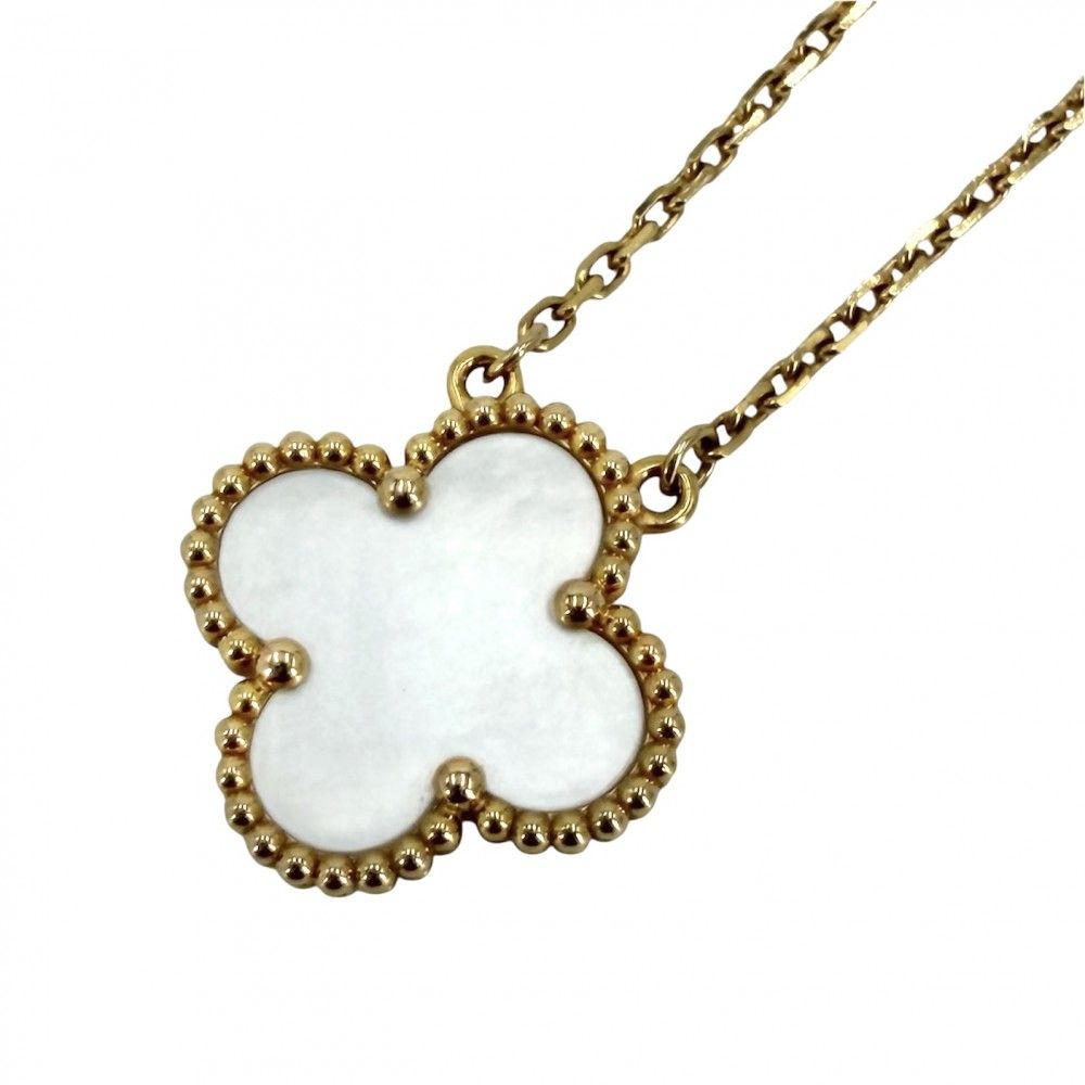Van Cleef & Arpels Necklace Vintage Alhambra Star Gold Mother of Pearl White