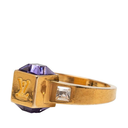 Louis Vuitton Bague Gambling Ring L Gold Purple Plated Swarovski — view 2