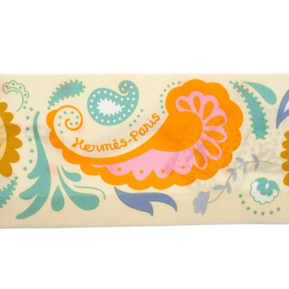 Hermes Guepards Bandana Scarf Silk Jaune Souffle Orange Green White — view 5