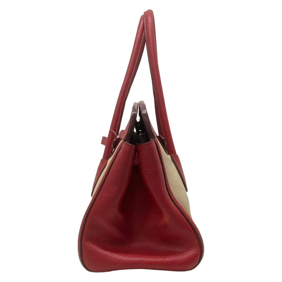 Prada Handbag Red Beige Leather — view 2