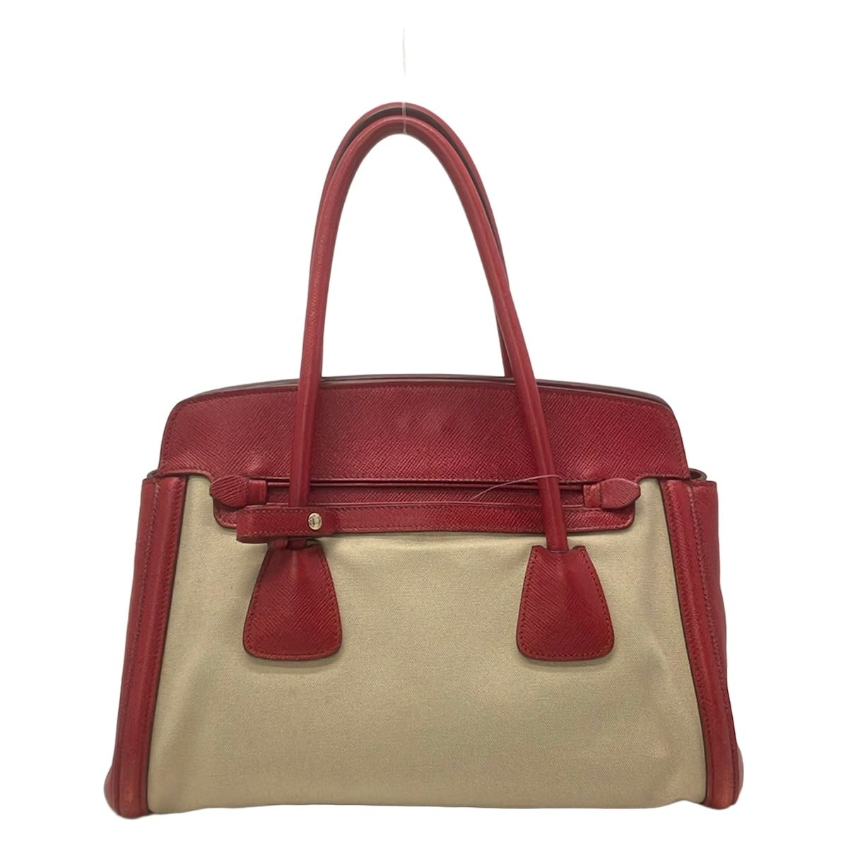 Prada Handbag Red Beige Leather — view 3