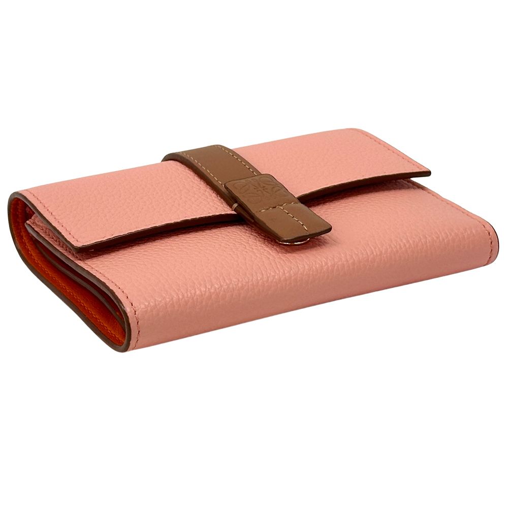 Loewe Wallet Trifold Soft Gray Necklace Vertical Small Pink Brown Orange — view 3