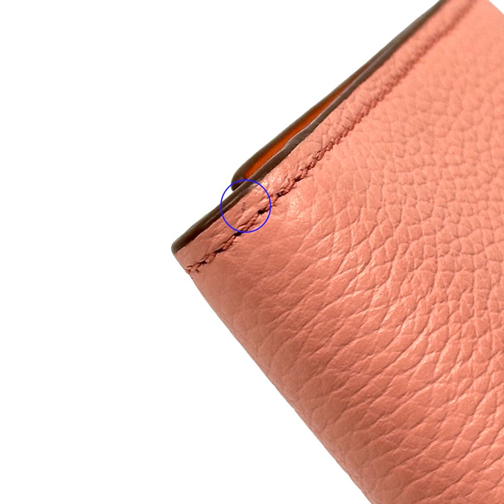 Loewe Wallet Trifold Soft Gray Necklace Vertical Small Pink Brown Orange — view 8