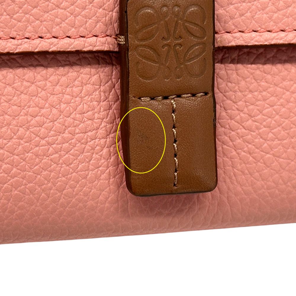 Loewe Wallet Trifold Soft Gray Necklace Vertical Small Pink Brown Orange — view 6