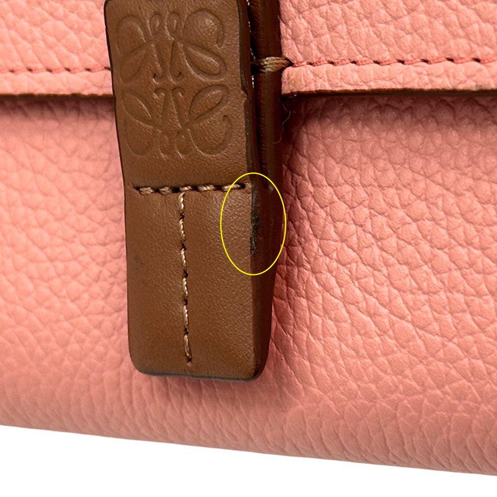 Loewe Wallet Trifold Soft Gray Necklace Vertical Small Pink Brown Orange — view 7