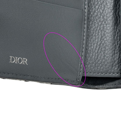 Dior Wallet Oblique Saddle Bifold Jacquard Leather Gray — view 9