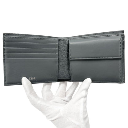 Dior Wallet Oblique Saddle Bifold Jacquard Leather Gray — view 4