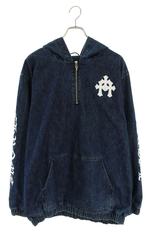 Chrome Hearts Ruckus Half Zip Denim Anorak Jacket