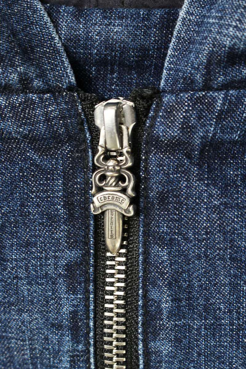 Chrome Hearts Ruckus Half Zip Denim Anorak Jacket — view 3