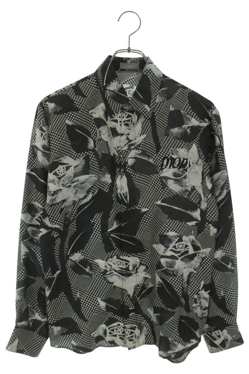Dior Logo Embroidered Allover Pattern Long Sleeve Shirt 37