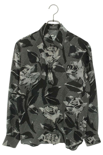 Dior Logo Embroidered Allover Pattern Long Sleeve Shirt 37