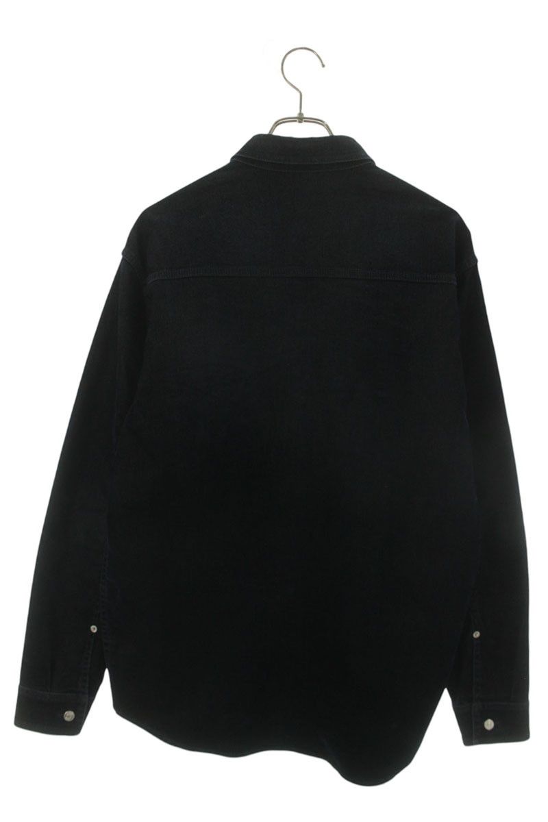 Dior Logo Embroidered Velvet Denim Long Sleeve Shirt 39 — view 2