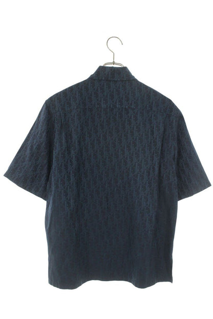 Dior Oblique Jacquard Silk Short Sleeve Shirt 37 — view 2