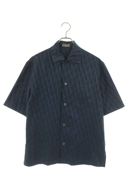 Dior Oblique Jacquard Silk Short Sleeve Shirt 37
