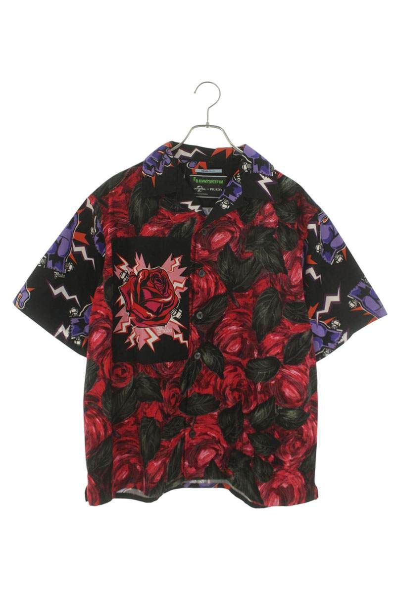 Prada Frankenstein Allover Pattern Short Sleeve Shirt