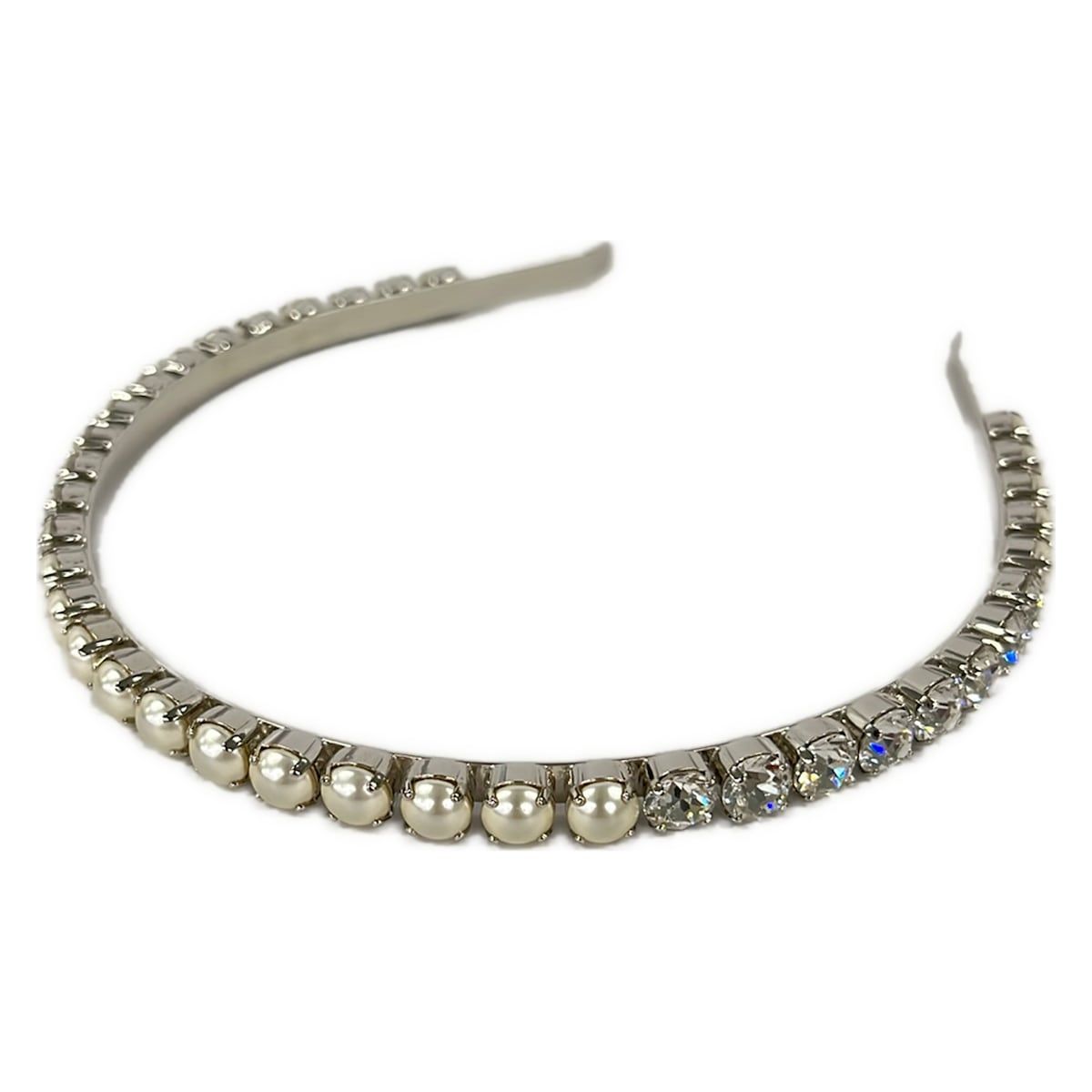 Miu Miu Headband White Silver Clear