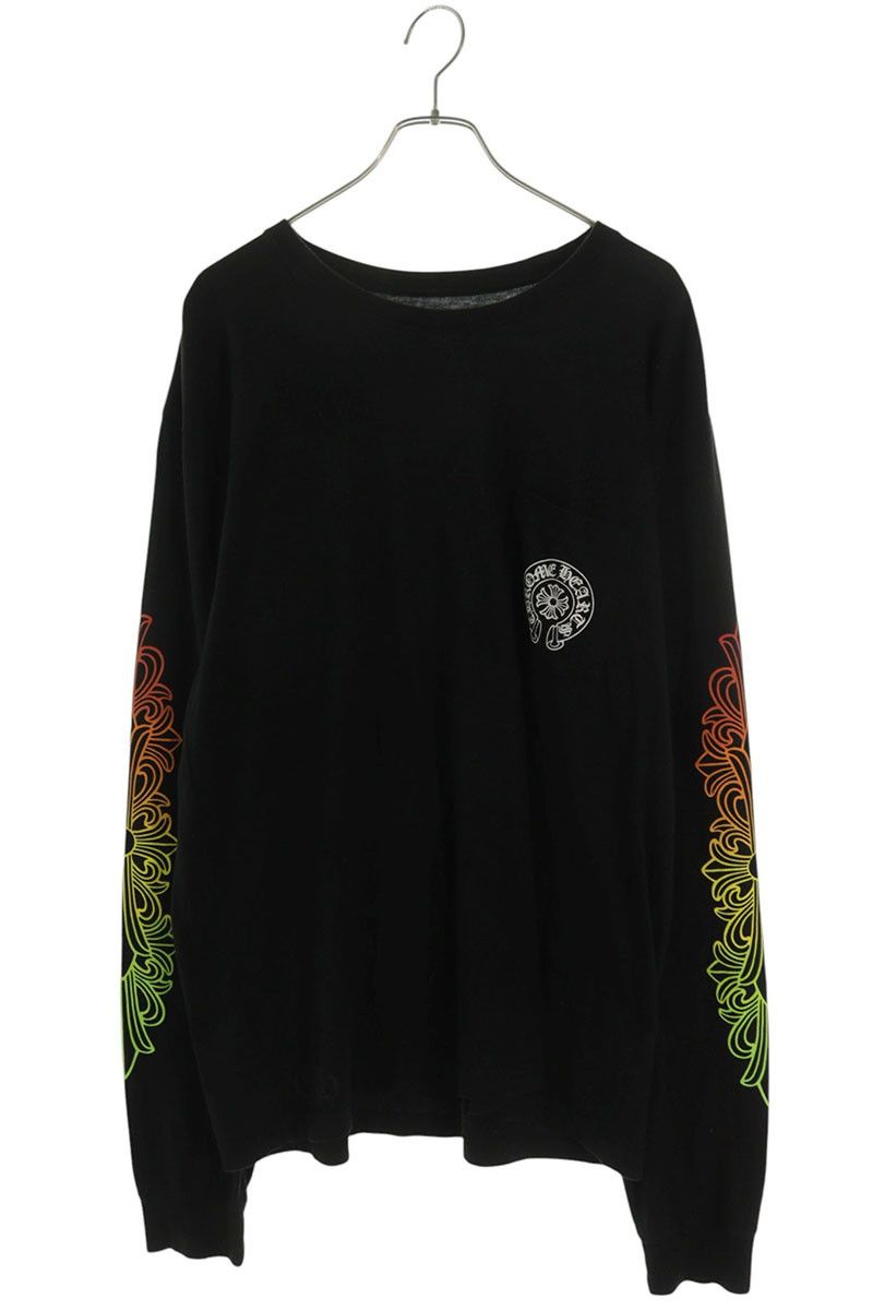 Chrome Hearts CH L S 1 Sleeve Floral Gradient Circle Print Long Top XL