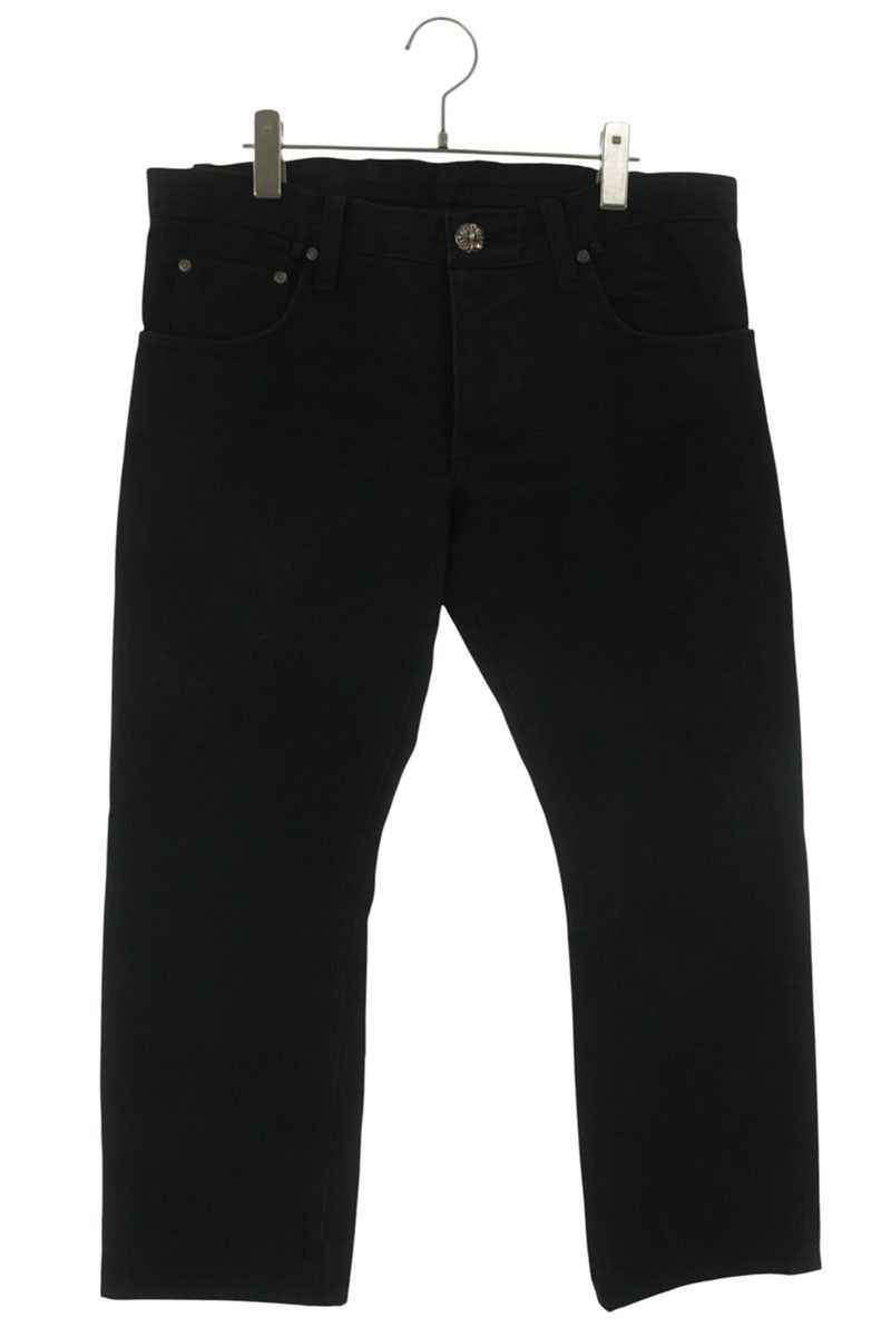 Chrome Hearts Ean Strtlg Fbrc Cross Ball Button Straight Denim Pants