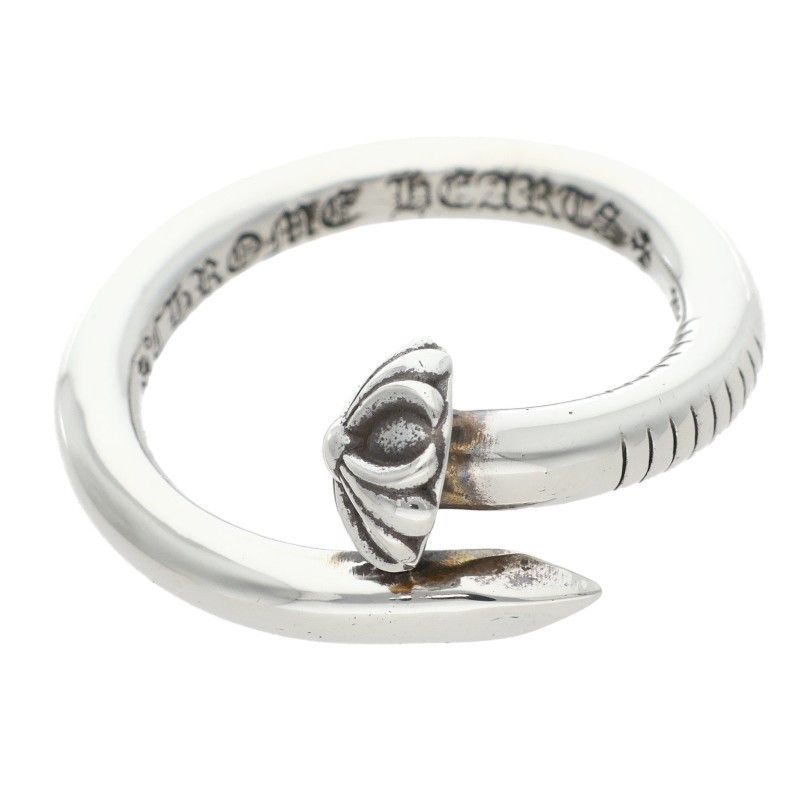 Chrome Hearts Nail Crsball Cross Ball Silver Ring