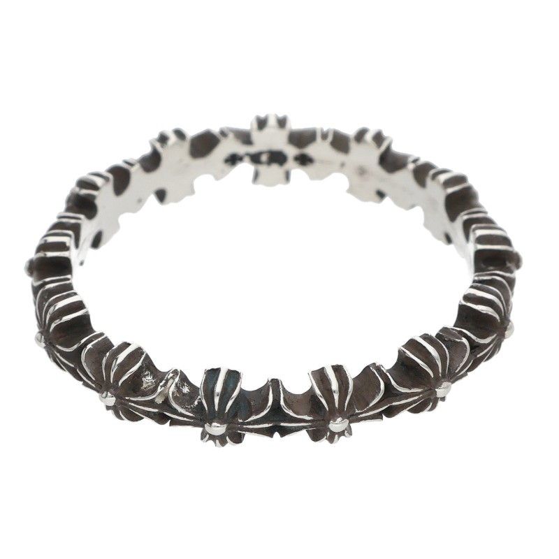 Chrome Hearts Tiny CH Pls Band Ech Plus Silver Ring