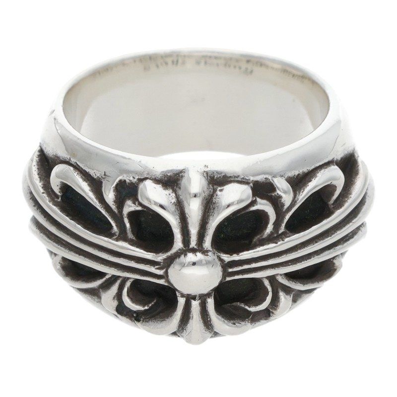Chrome Hearts Flrl Crs Floral Cross Silver Ring