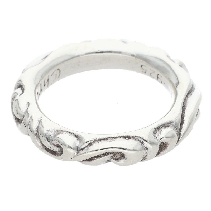 Chrome Hearts Scrl Band Scroll Silver Ring — view 2