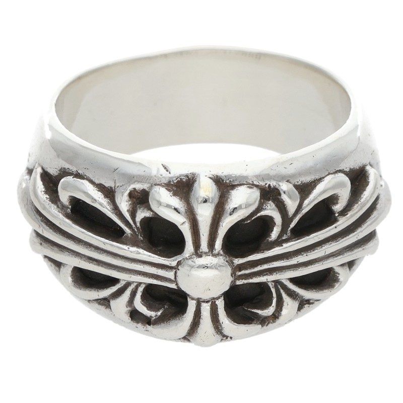 Chrome Hearts Flrl Crs Floral Cross Silver Ring