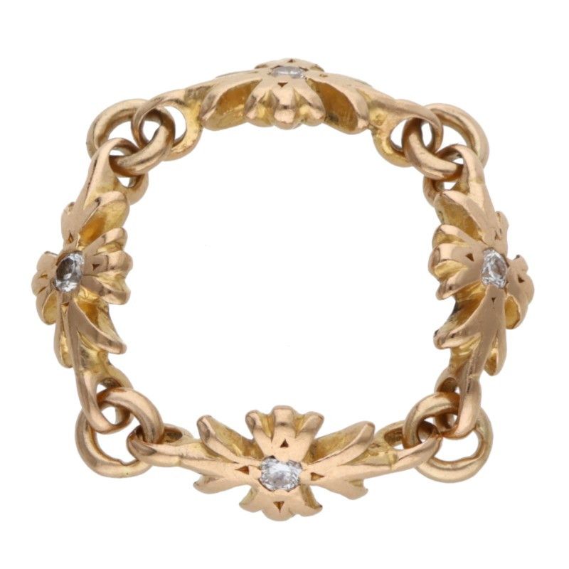 Chrome Hearts 22k Ring Tny CH Pls Dia Tiny Ech Plus Diamond Gold