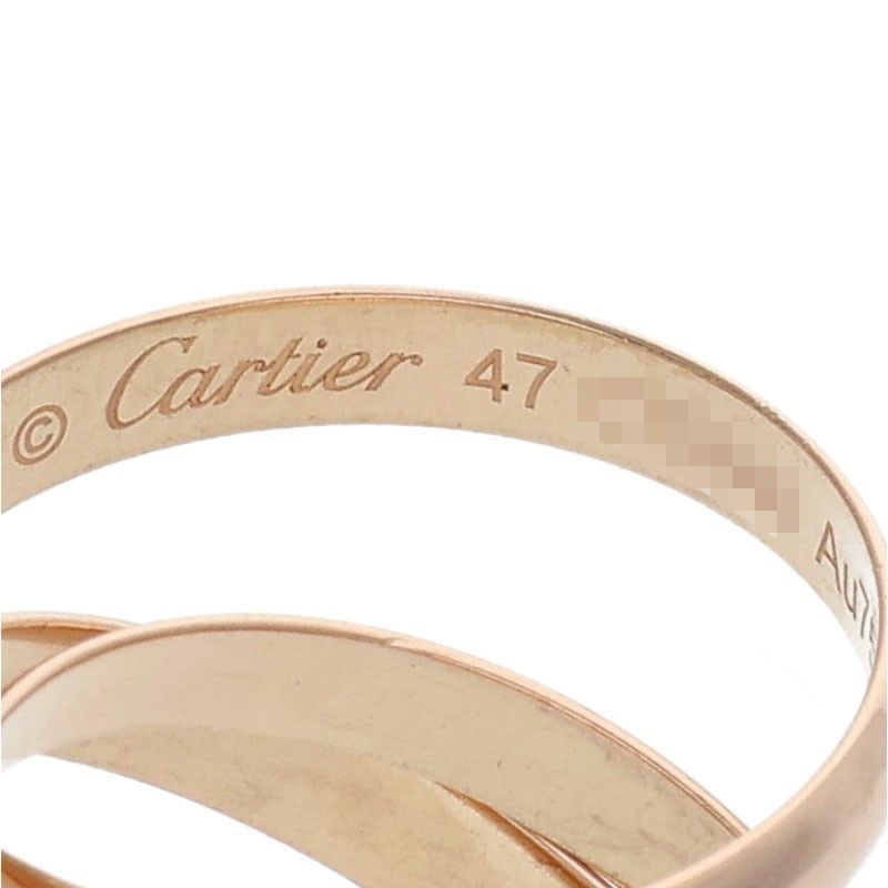 Cartier Trinity 18k Pink Gold Triple Strand Ring — view 3