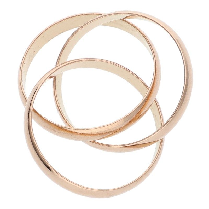 Cartier Trinity 18k Pink Gold Triple Strand Ring — view 4