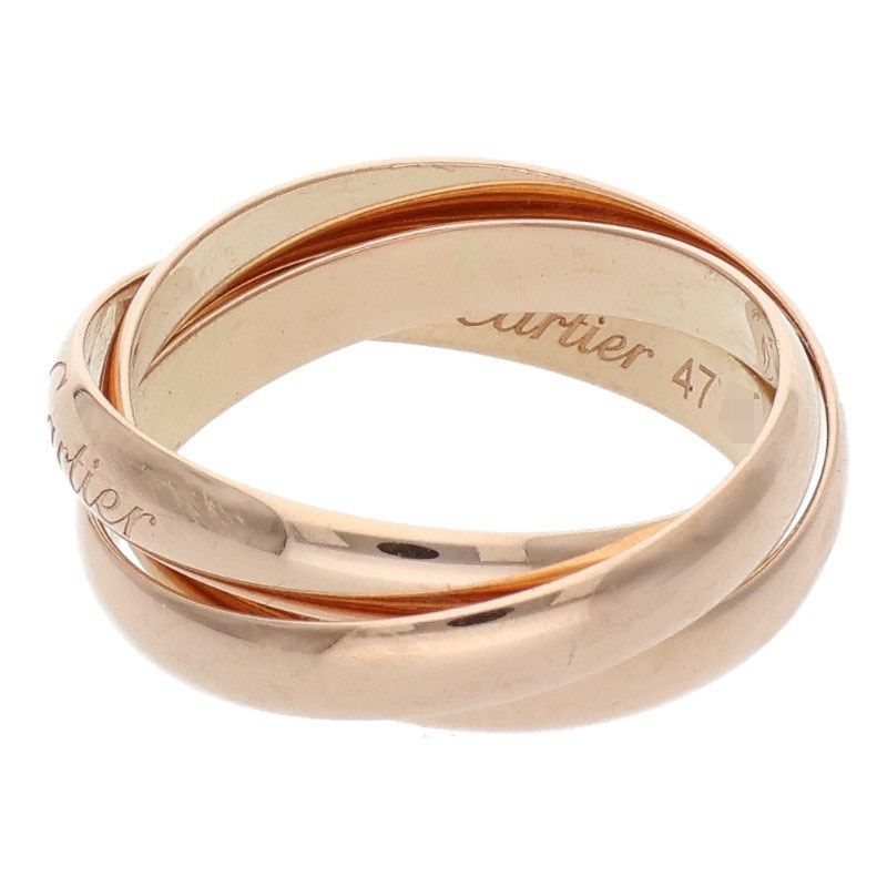 Cartier Trinity 18k Pink Gold Triple Strand Ring — view 2