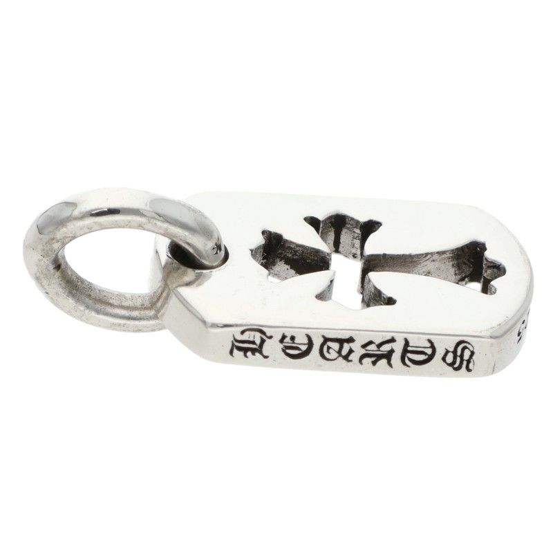 Chrome Hearts DT Tny CO Crs Tiny Cutout Cross Dog Tag Charm Silver Pendant — view 4