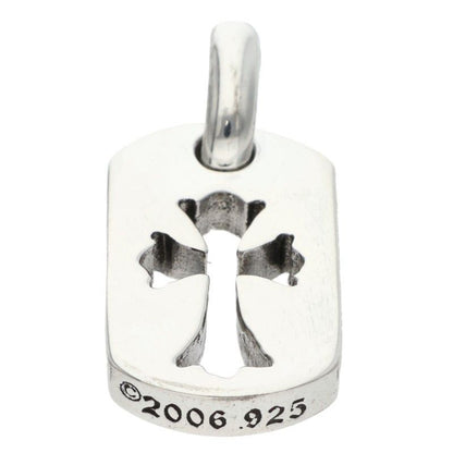 Chrome Hearts DT Tny CO Crs Tiny Cutout Cross Dog Tag Charm Silver Pendant — view 5