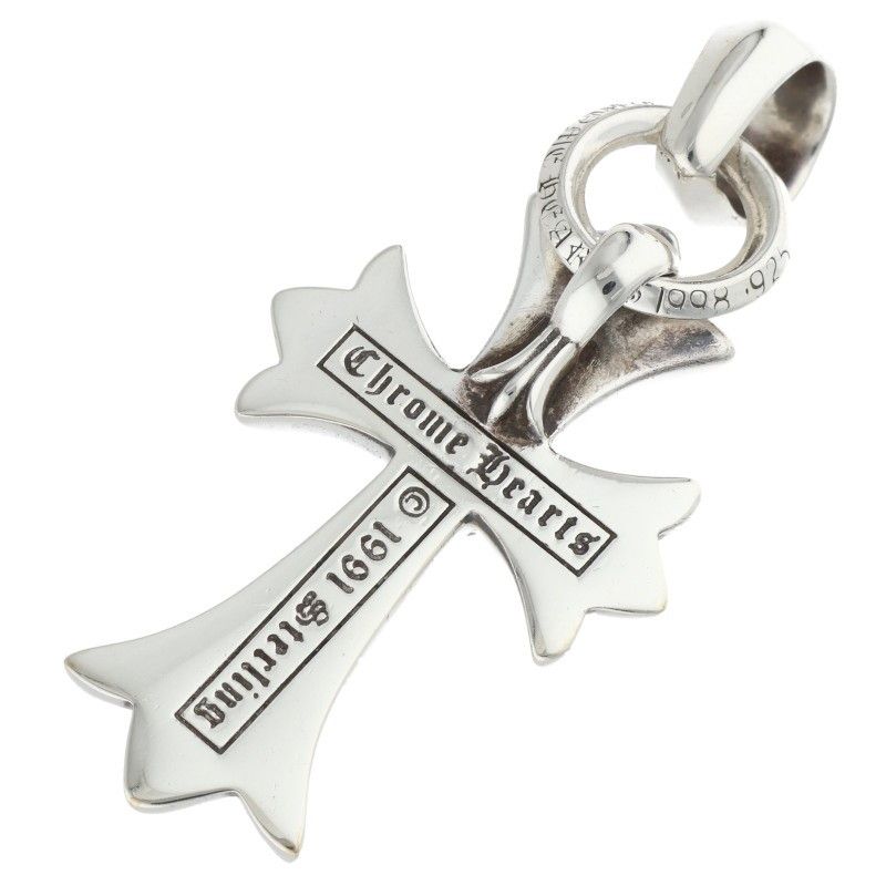 Chrome Hearts CH Crs Sml Bale Small CH Cross Silver Pendant — view 2
