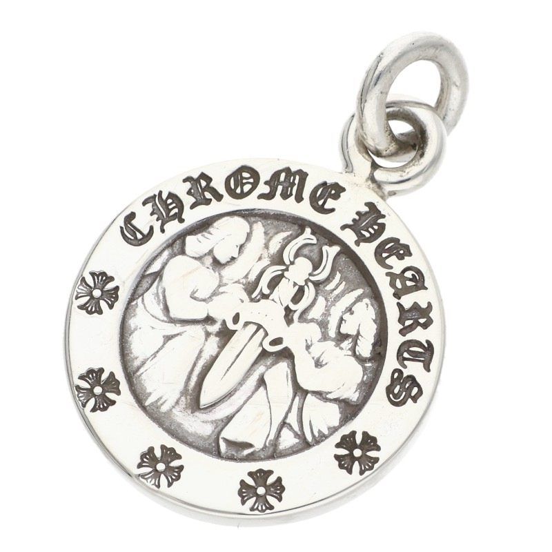 Chrome Hearts Chrm Angl Mdl Angel Medal Charm V2 Silver Pendant