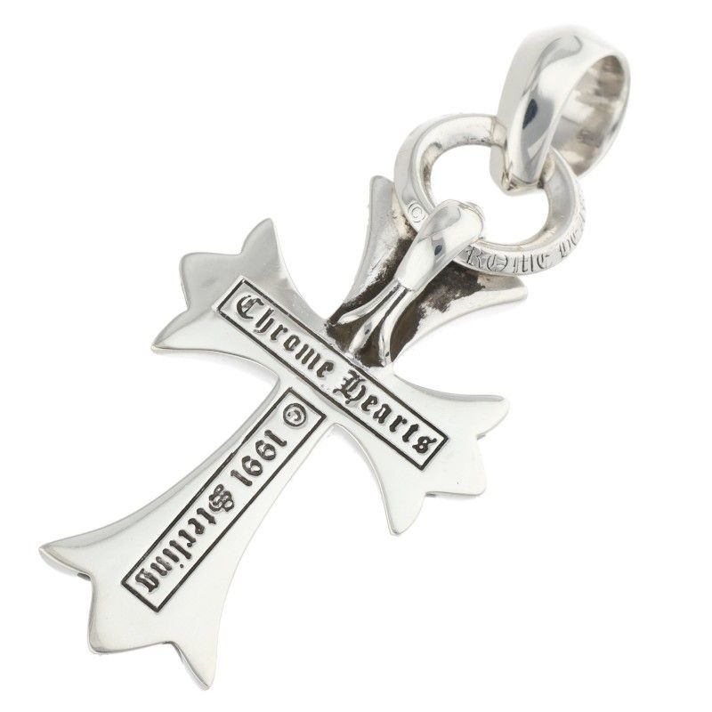 Chrome Hearts CH Crs Sml Bale Small CH Cross Silver Pendant — view 2
